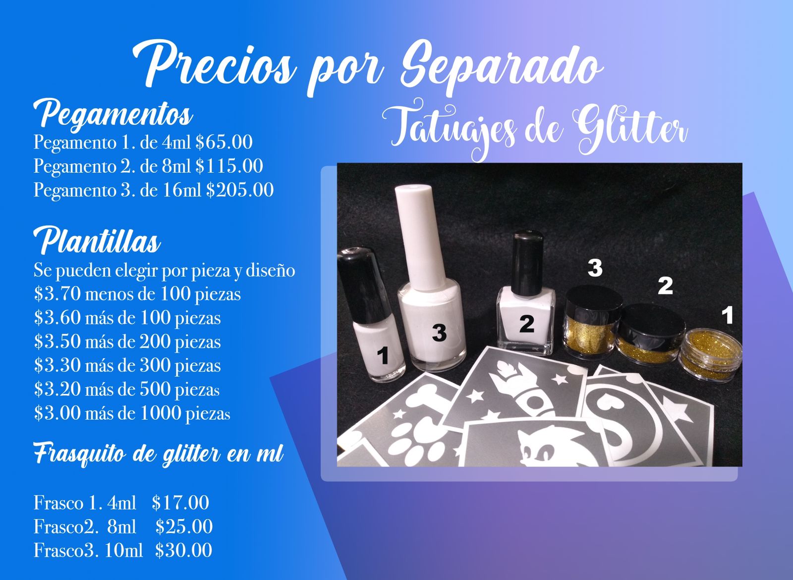 Precios por separado